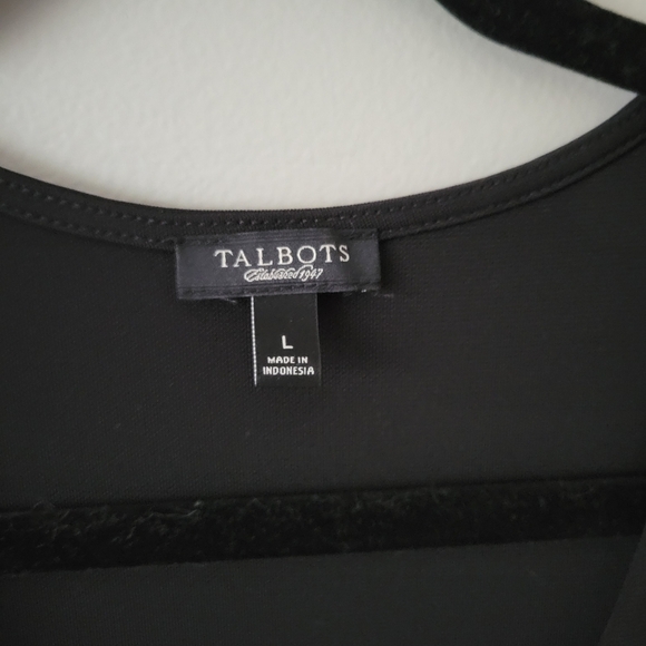Talbots Classic Black Shortsleeve Knee-length Jersey Stretchy Dress. Size L - Picture 6 of 6